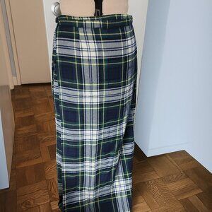 Long Woolen Kilt Skirt - M